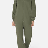 The Straight Leg Jogger Jumpsuit Light Olive