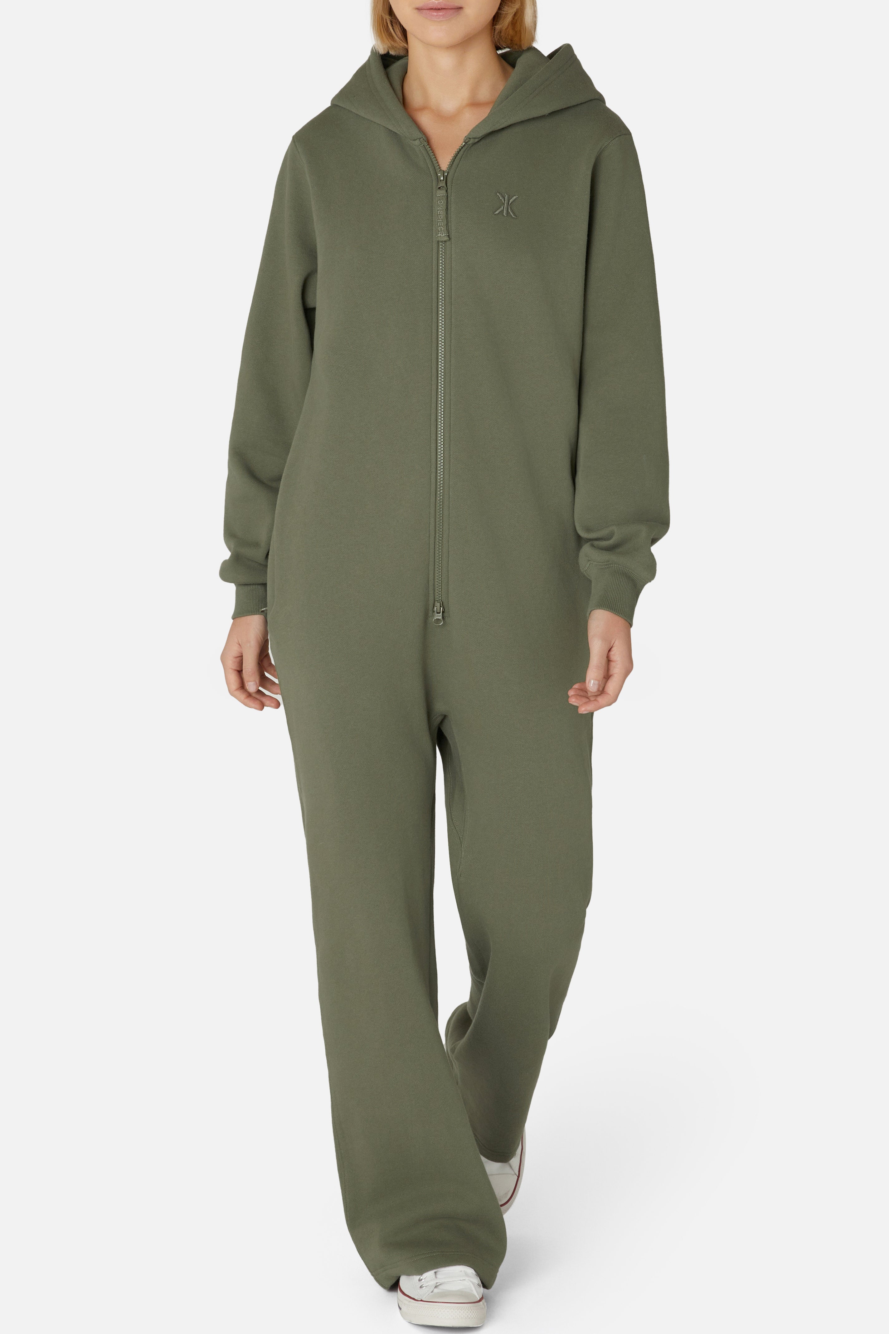 The Straight Leg Jogger Jumpsuit Light Olive