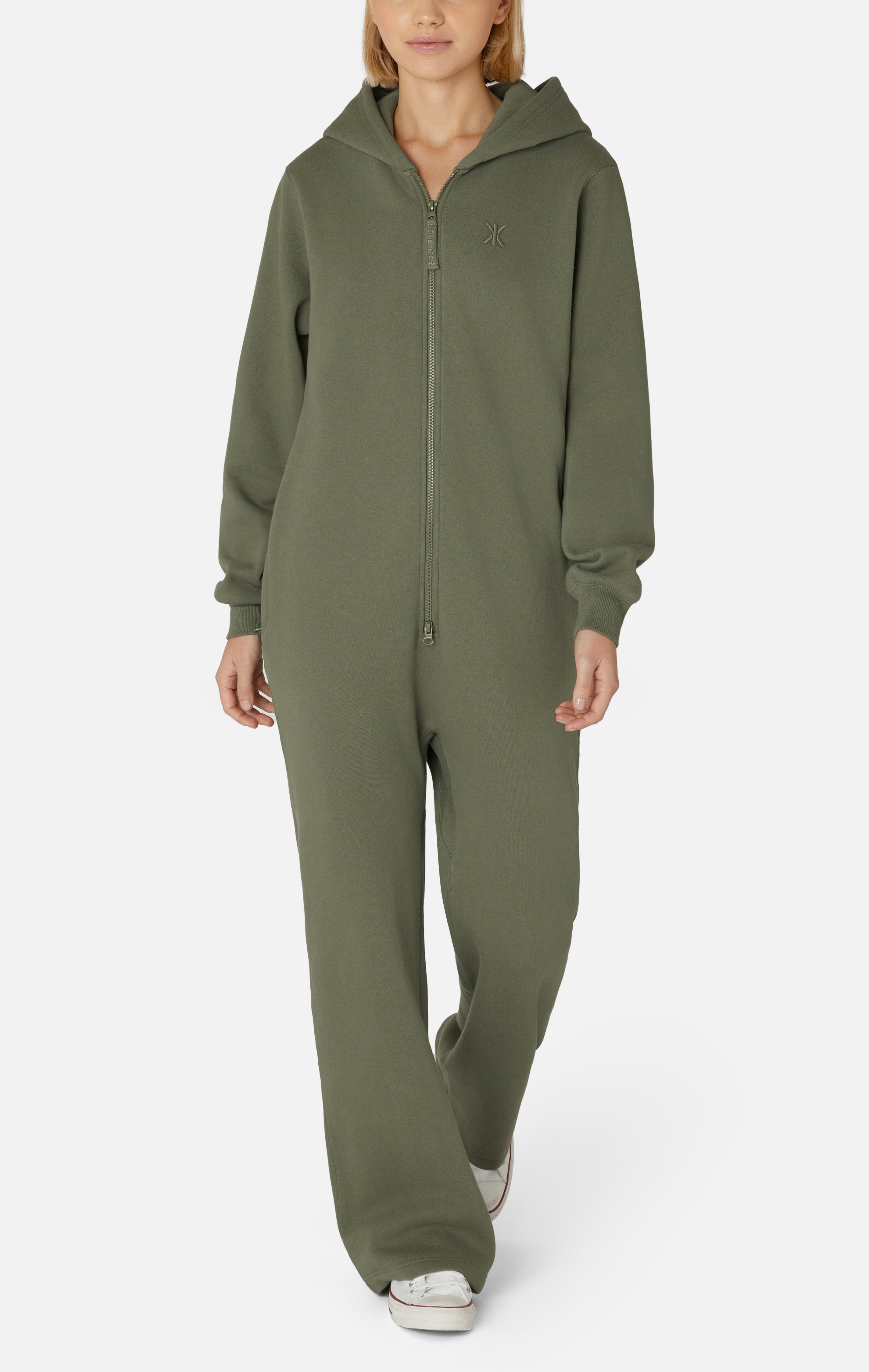 The Straight Leg Jogger Jumpsuit Light Olive