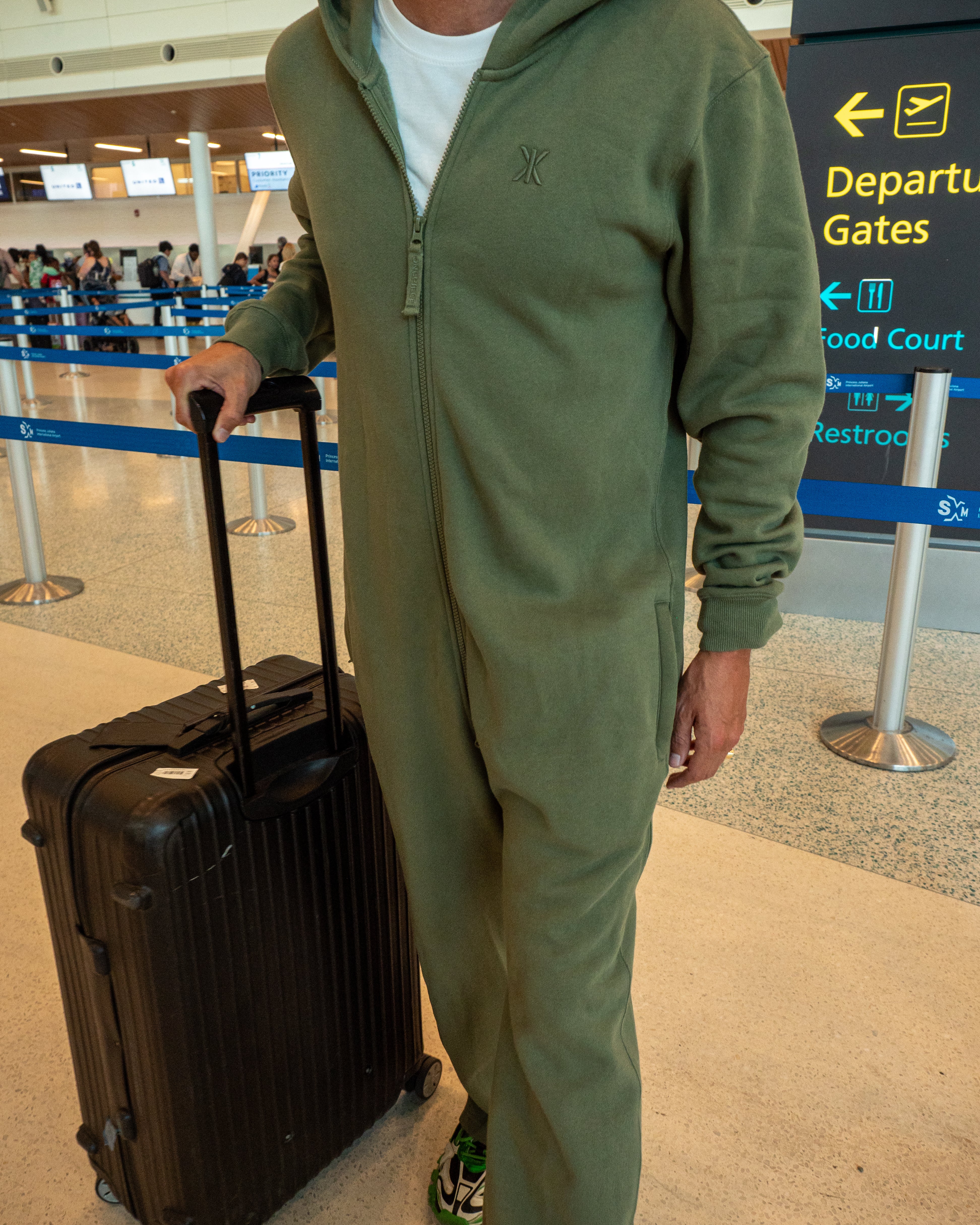 The Straight Leg Jogger Jumpsuit Light Olive