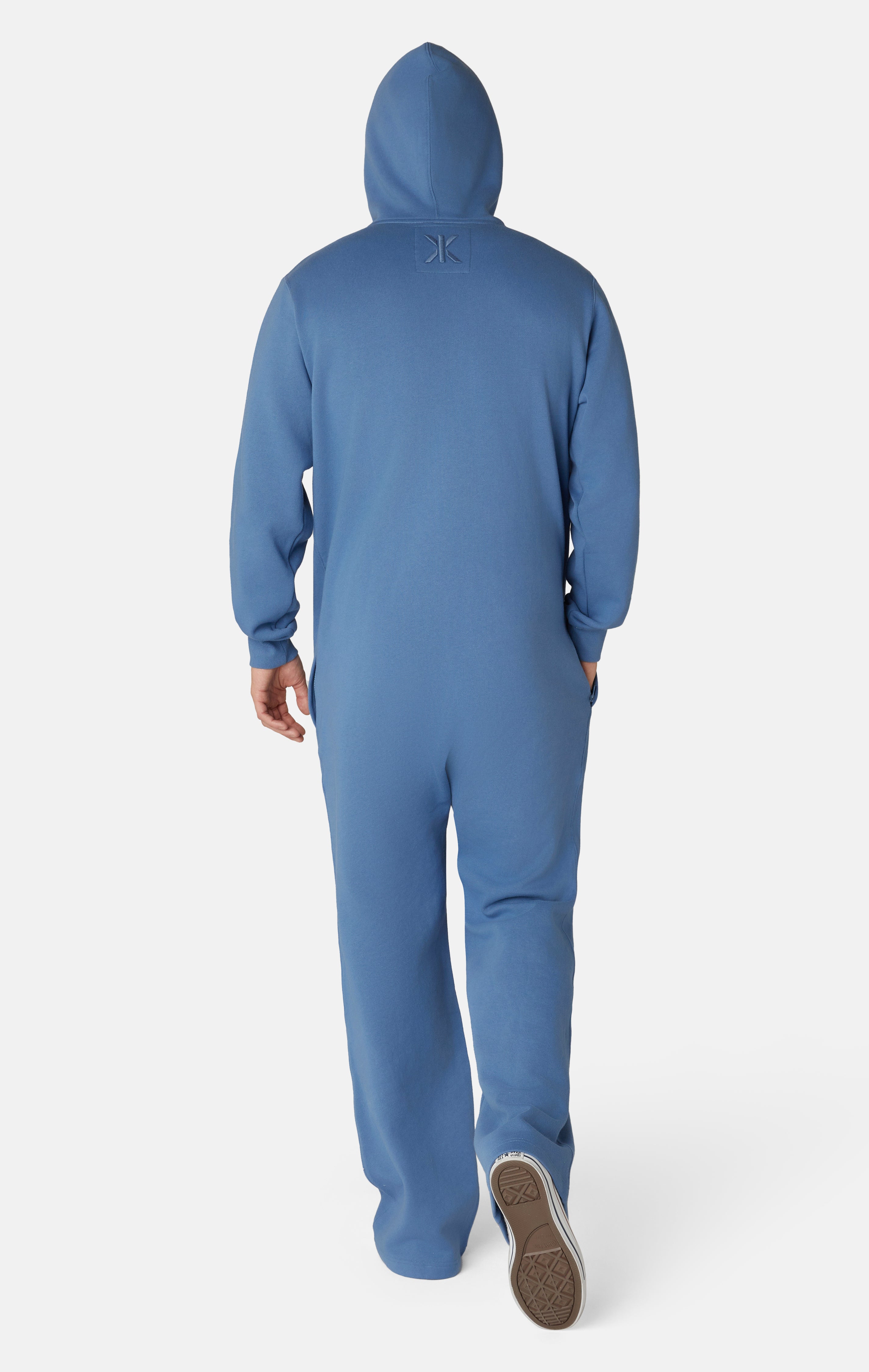 The Straight Leg Jogger Jumpsuit Mid Blue