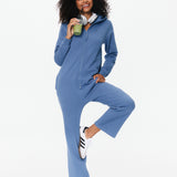 The Straight Leg Jogger Jumpsuit Mid Blue