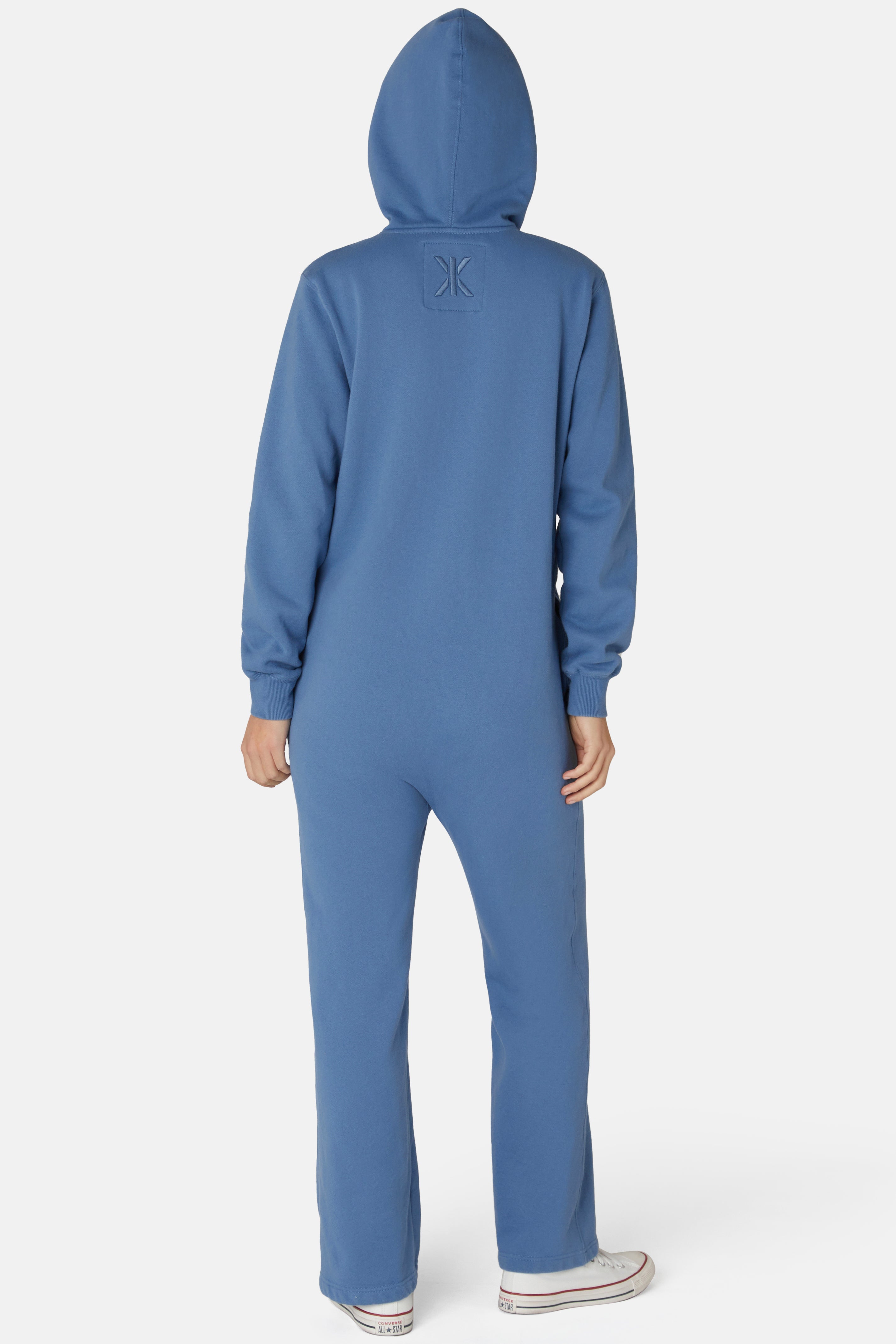 The Straight Leg Jogger Jumpsuit Mid Blue