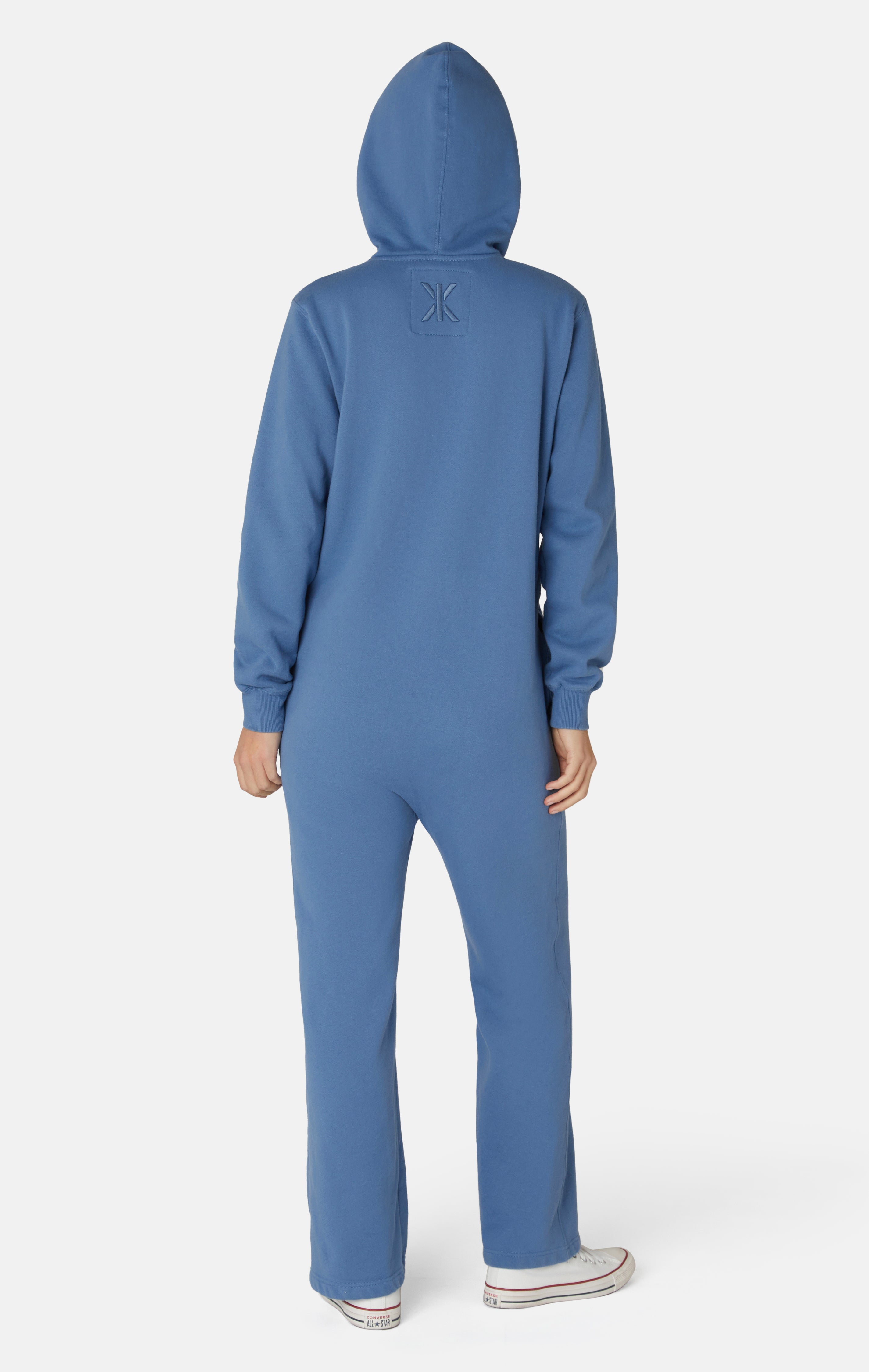The Straight Leg Jogger Jumpsuit Mid Blue