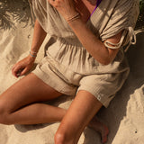 Boho Female Jumpsuit Light Beige