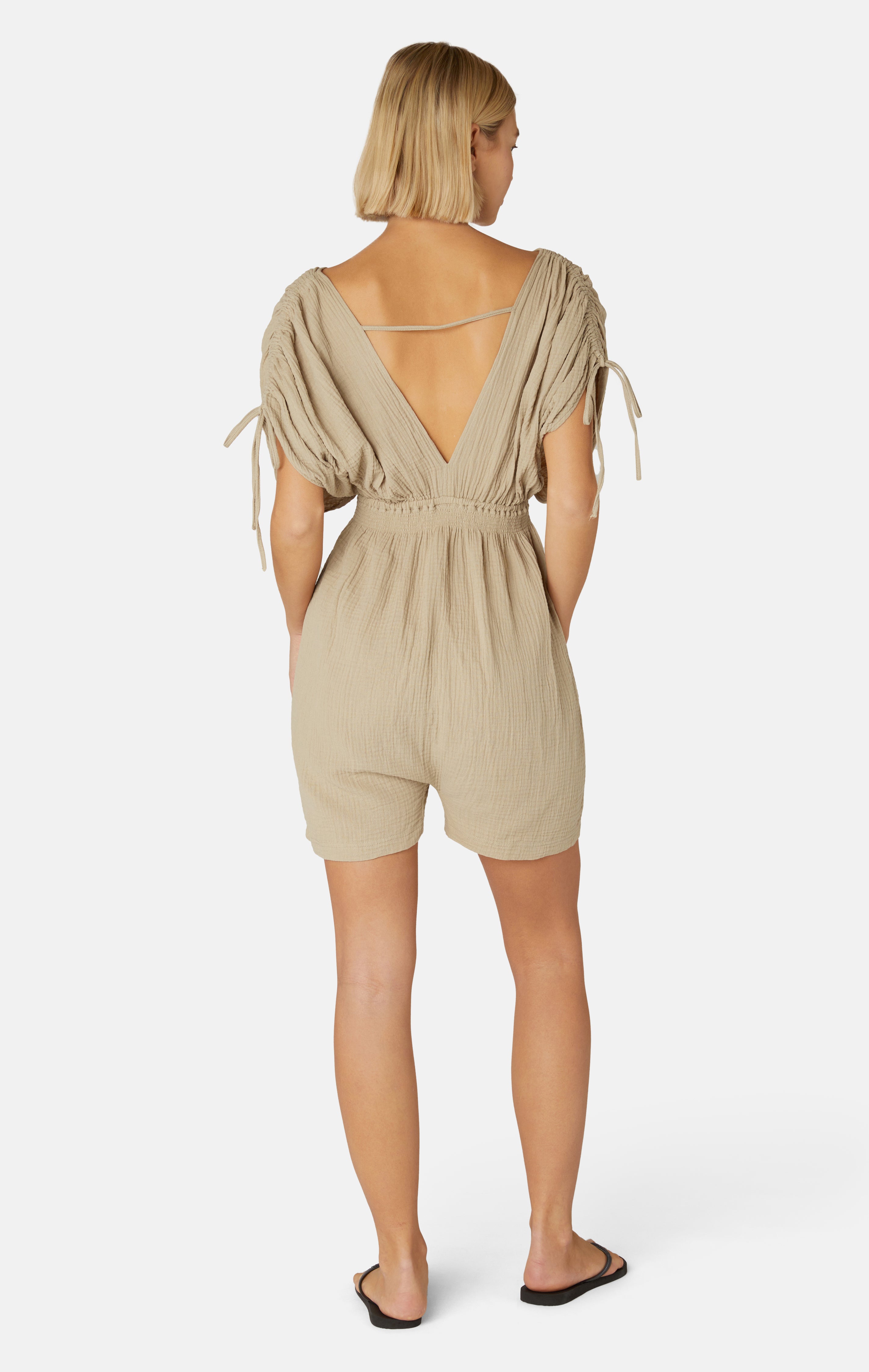 Boho Female Jumpsuit Light Beige