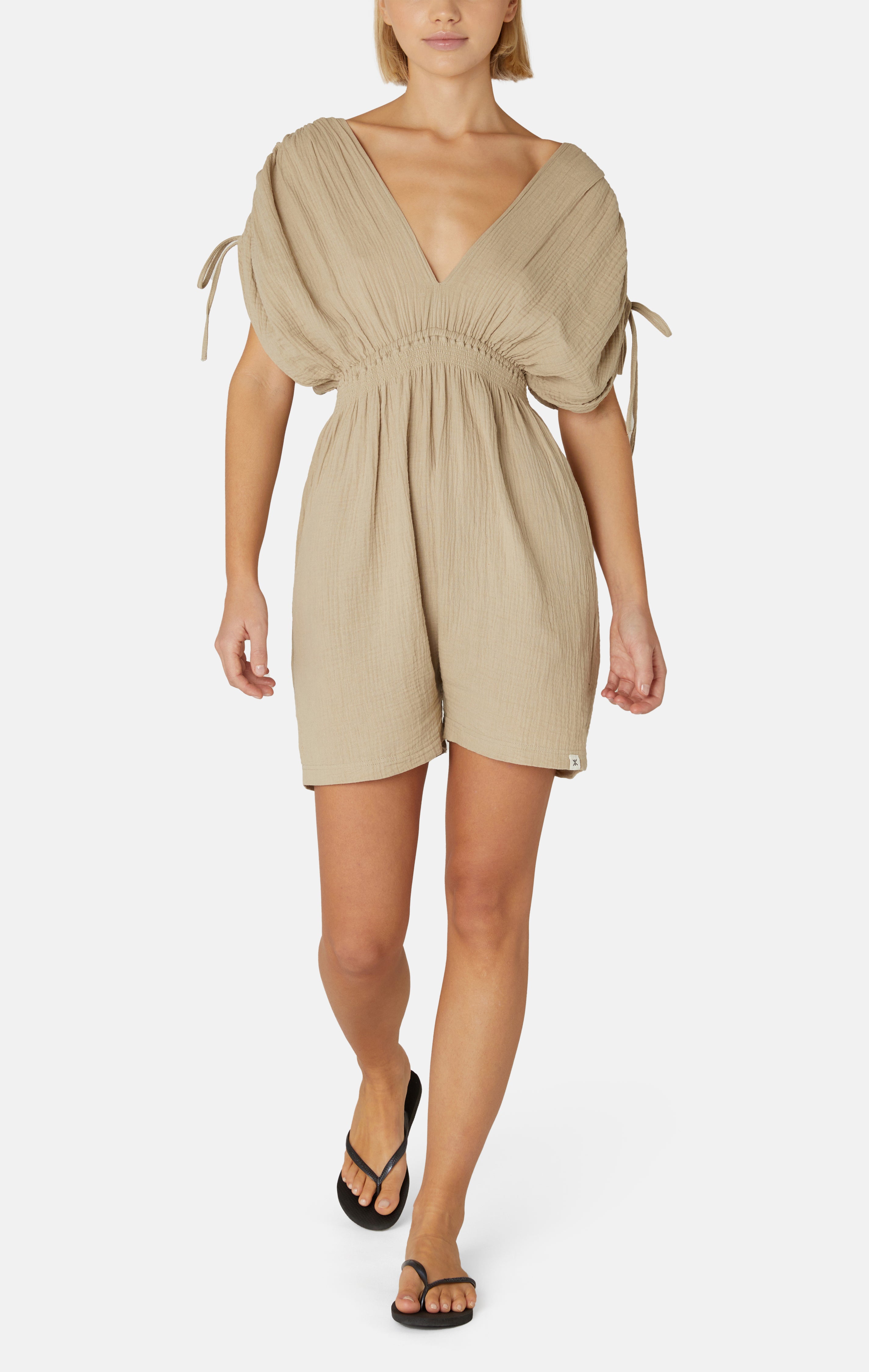 Boho Female Jumpsuit Light Beige