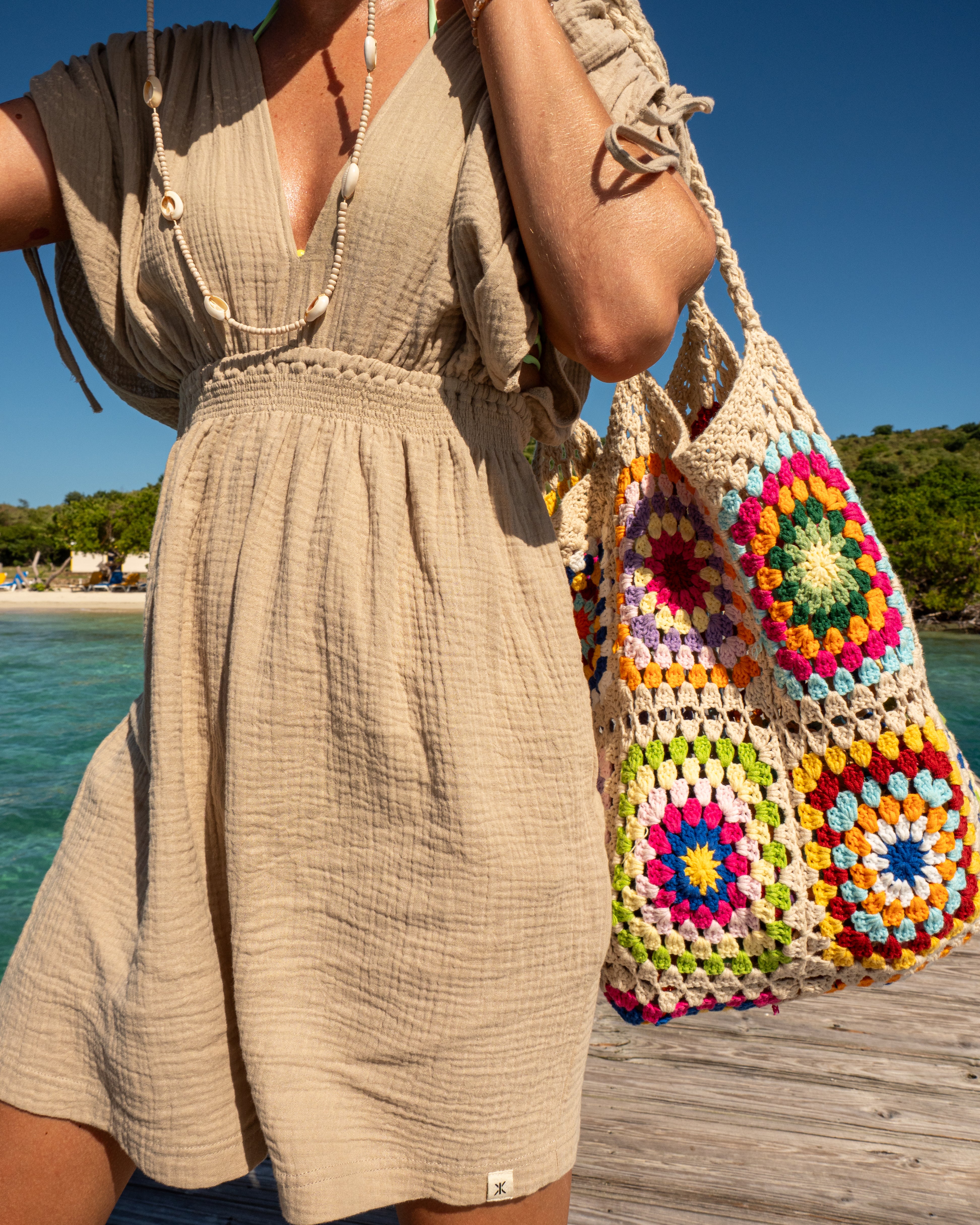 Boho Female Jumpsuit Light Beige