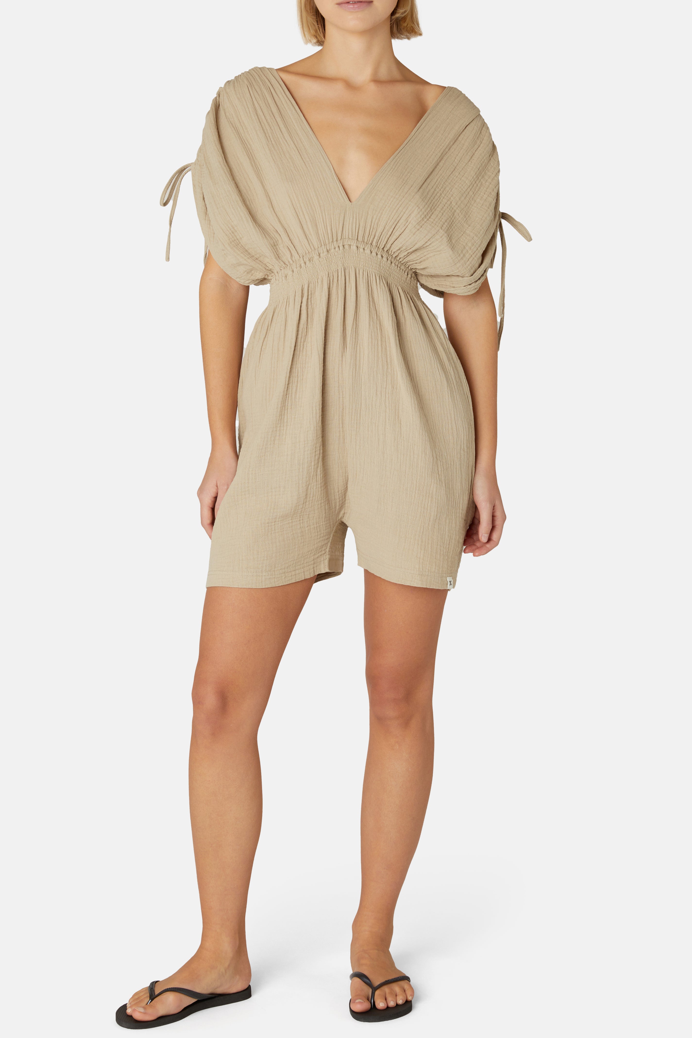 Boho Female Jumpsuit Light Beige