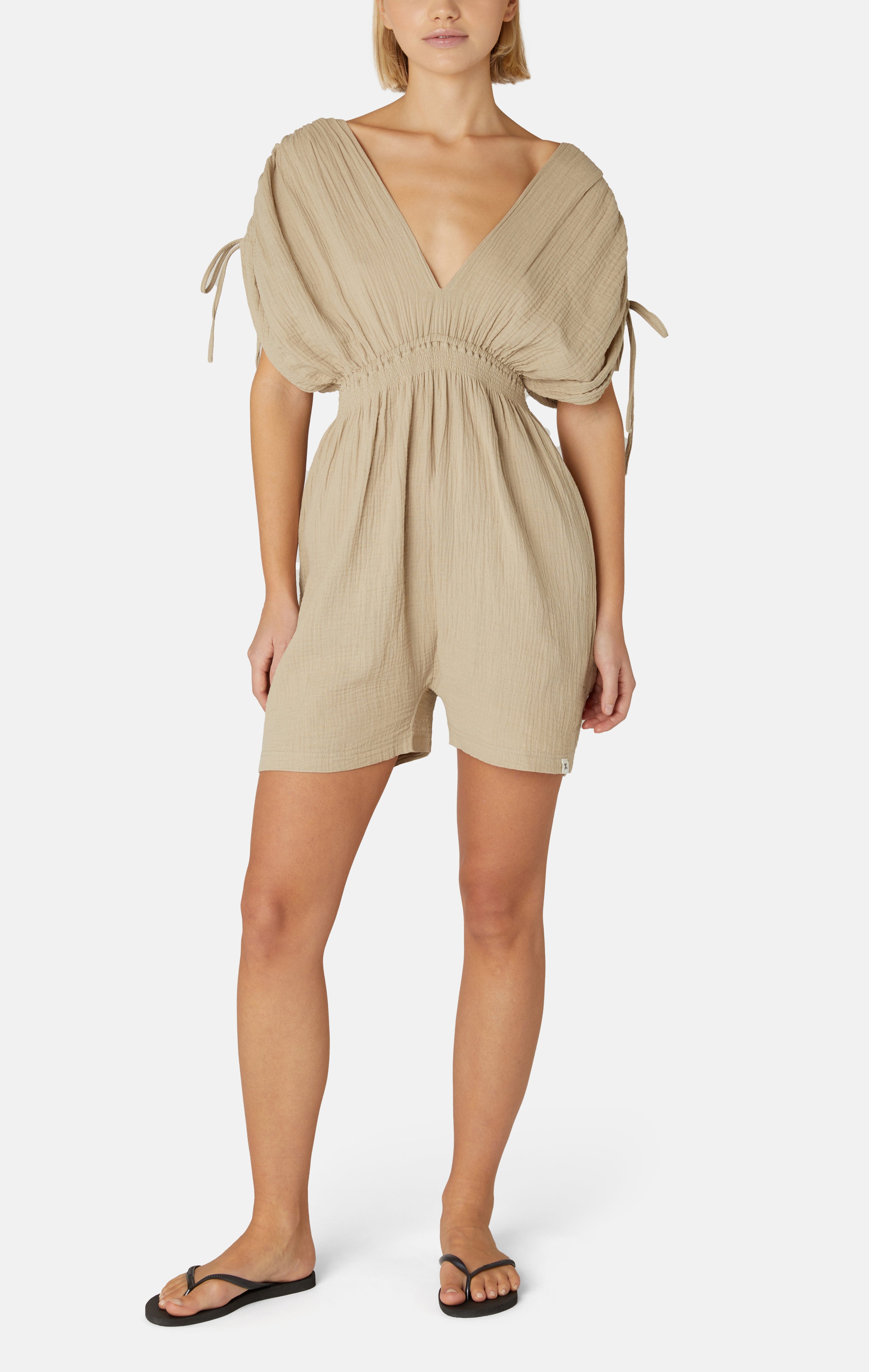 Boho Female Jumpsuit Light Beige