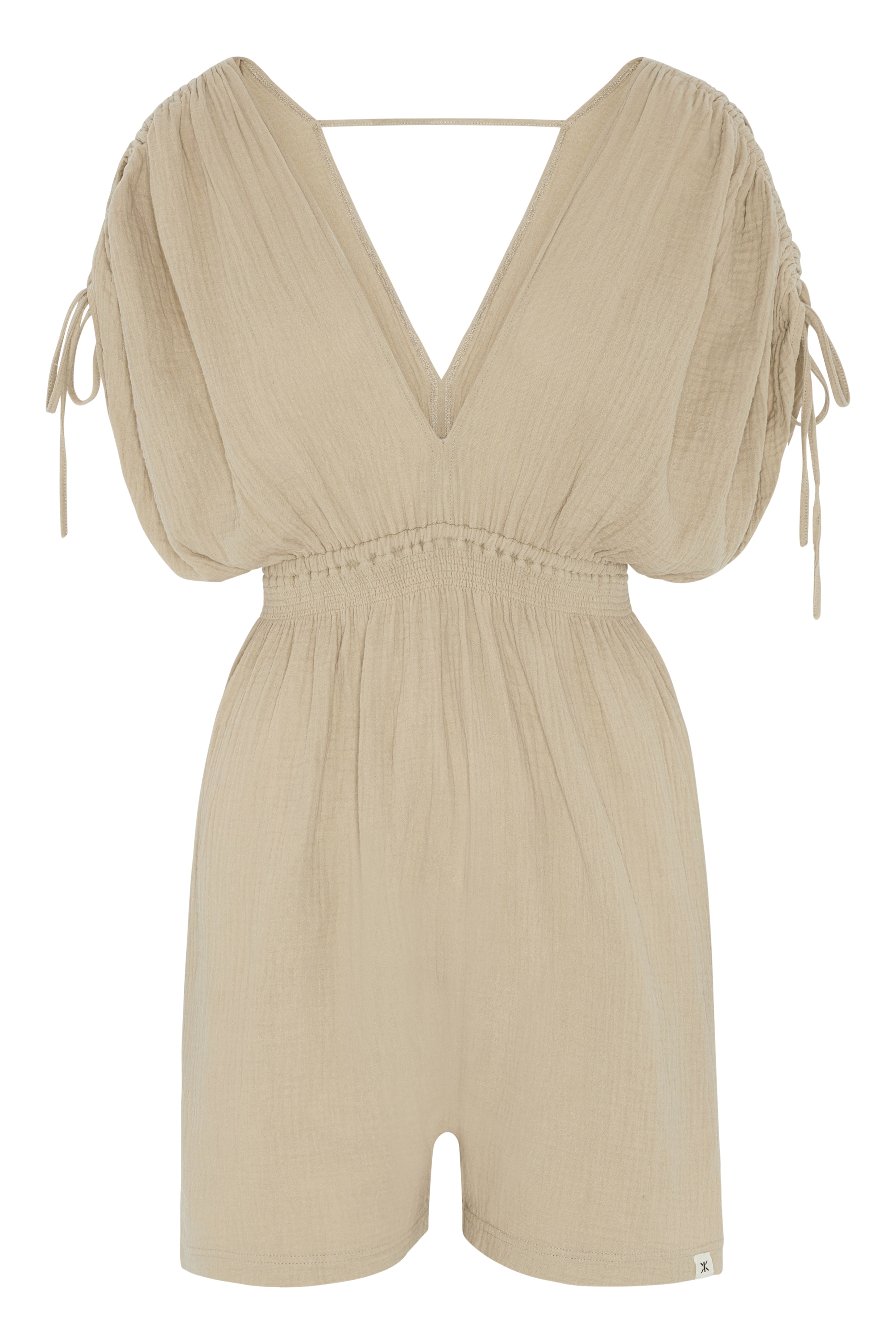 Boho Female Jumpsuit Light Beige