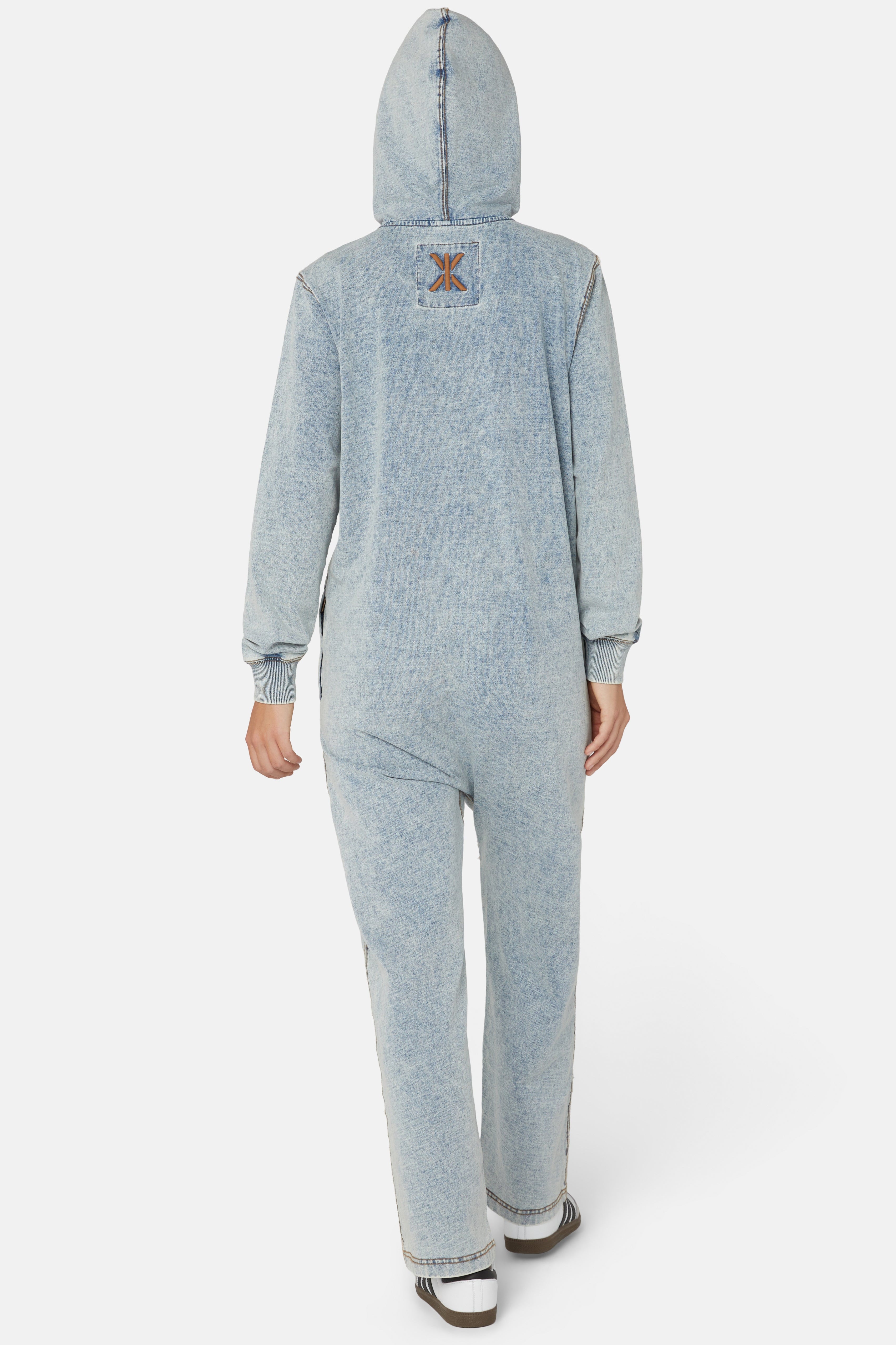 Denim Straight Stretch Jumpsuit Blue
