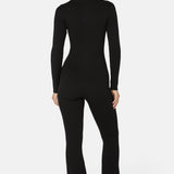 The Rib Highneck Jumpsuit Black