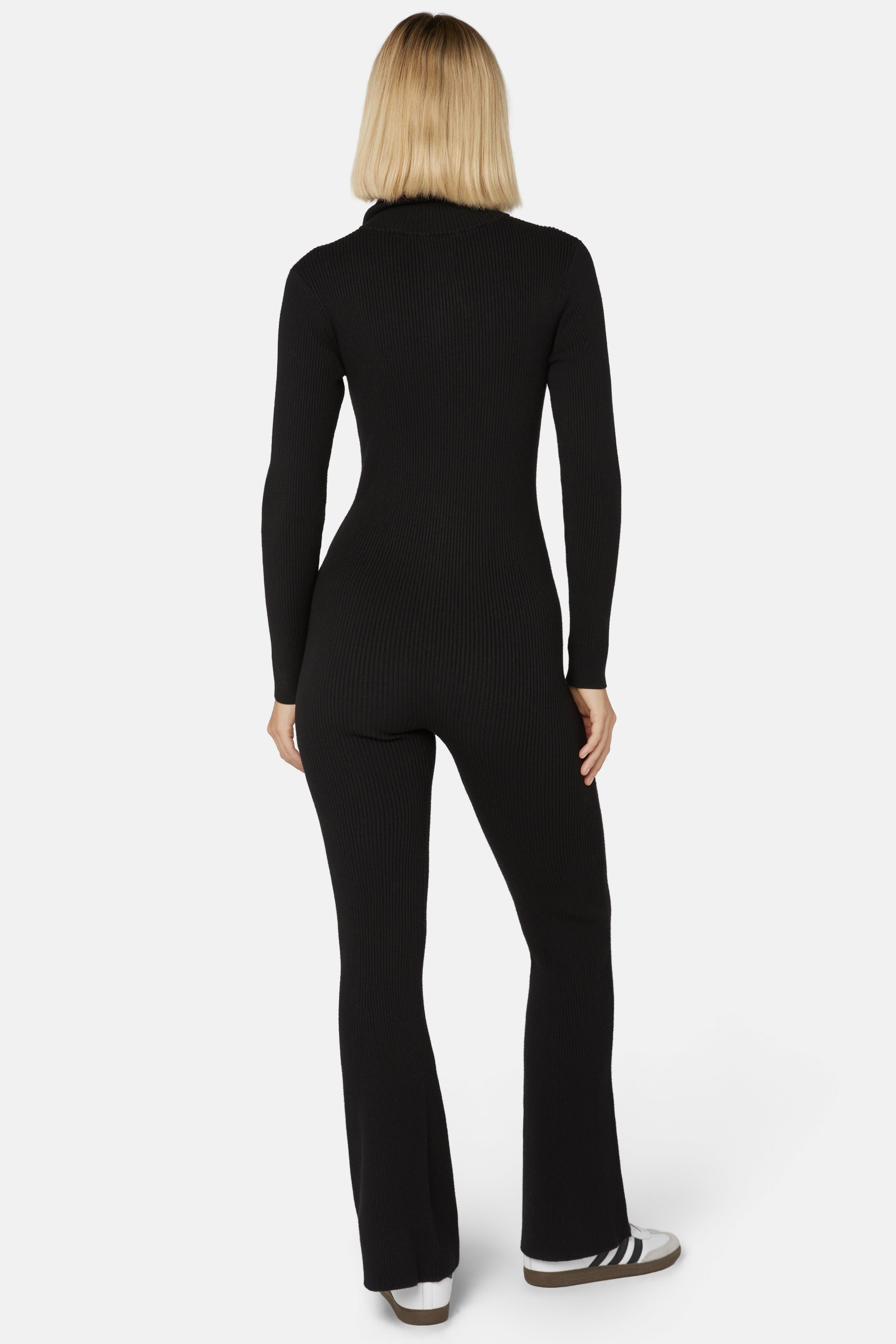The Rib Highneck Jumpsuit Black
