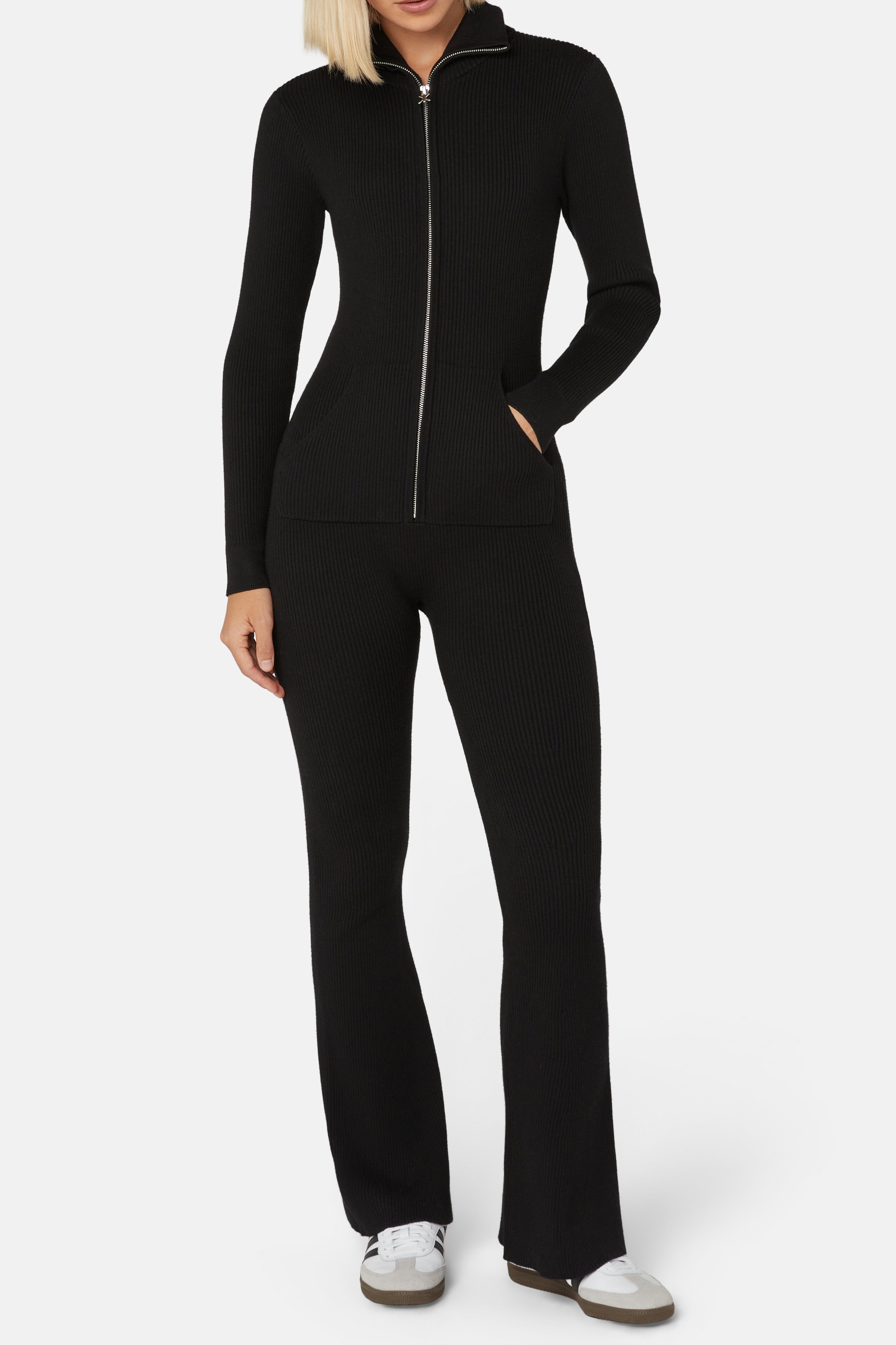 The Rib Highneck Jumpsuit Black