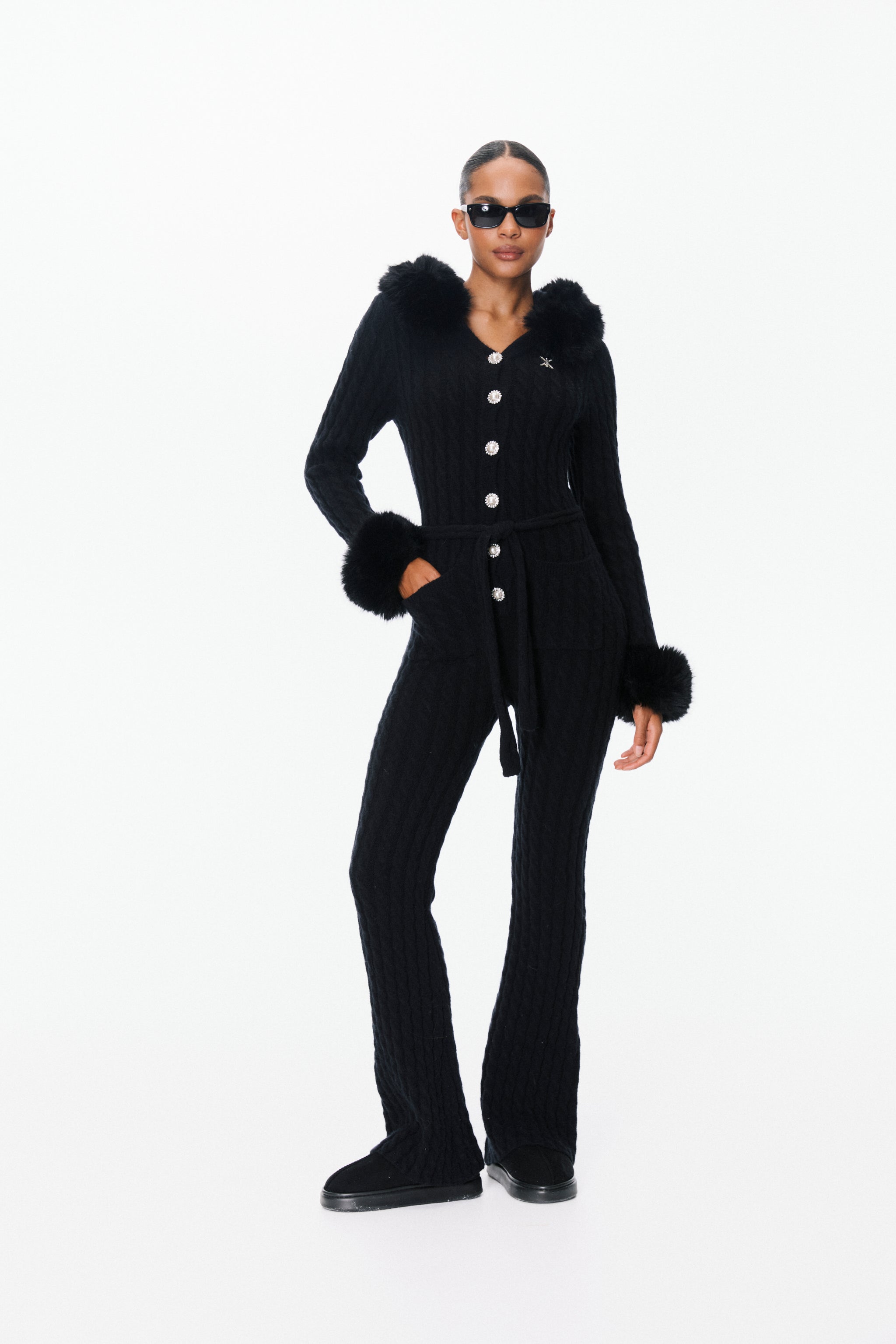Chalet fitted Jumpsuit Black