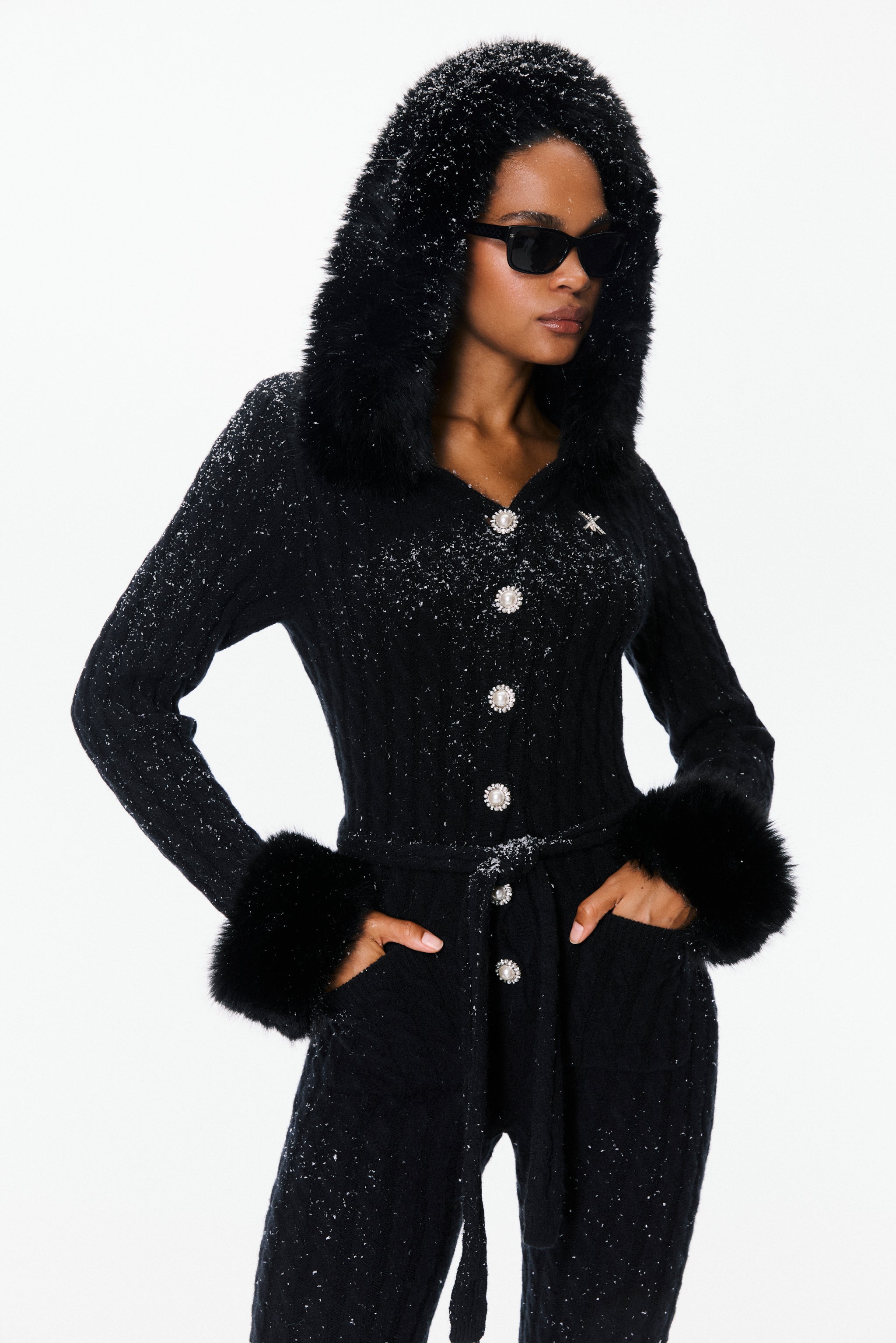 Chalet fitted Jumpsuit Black
