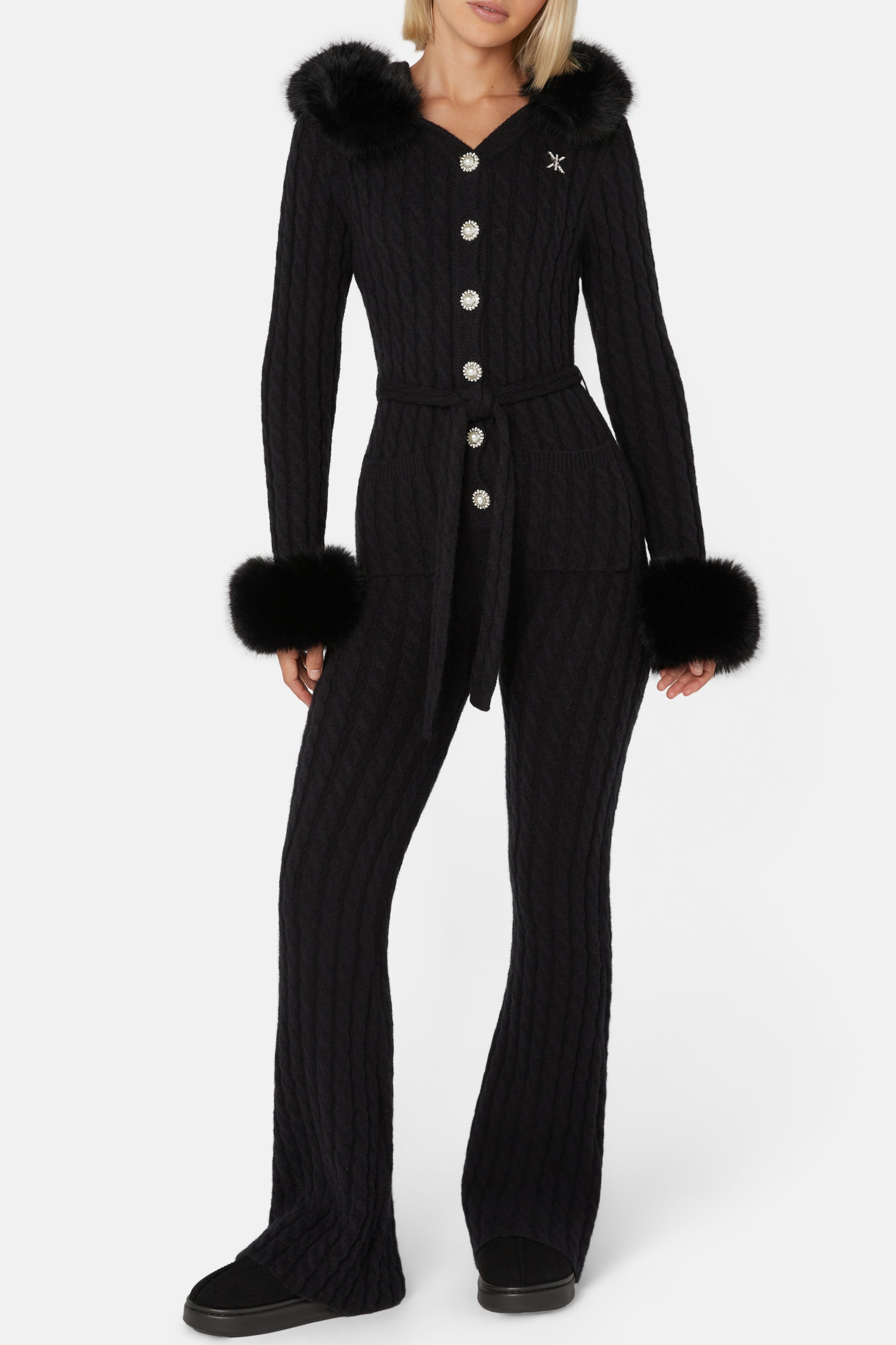 Chalet fitted Jumpsuit Black