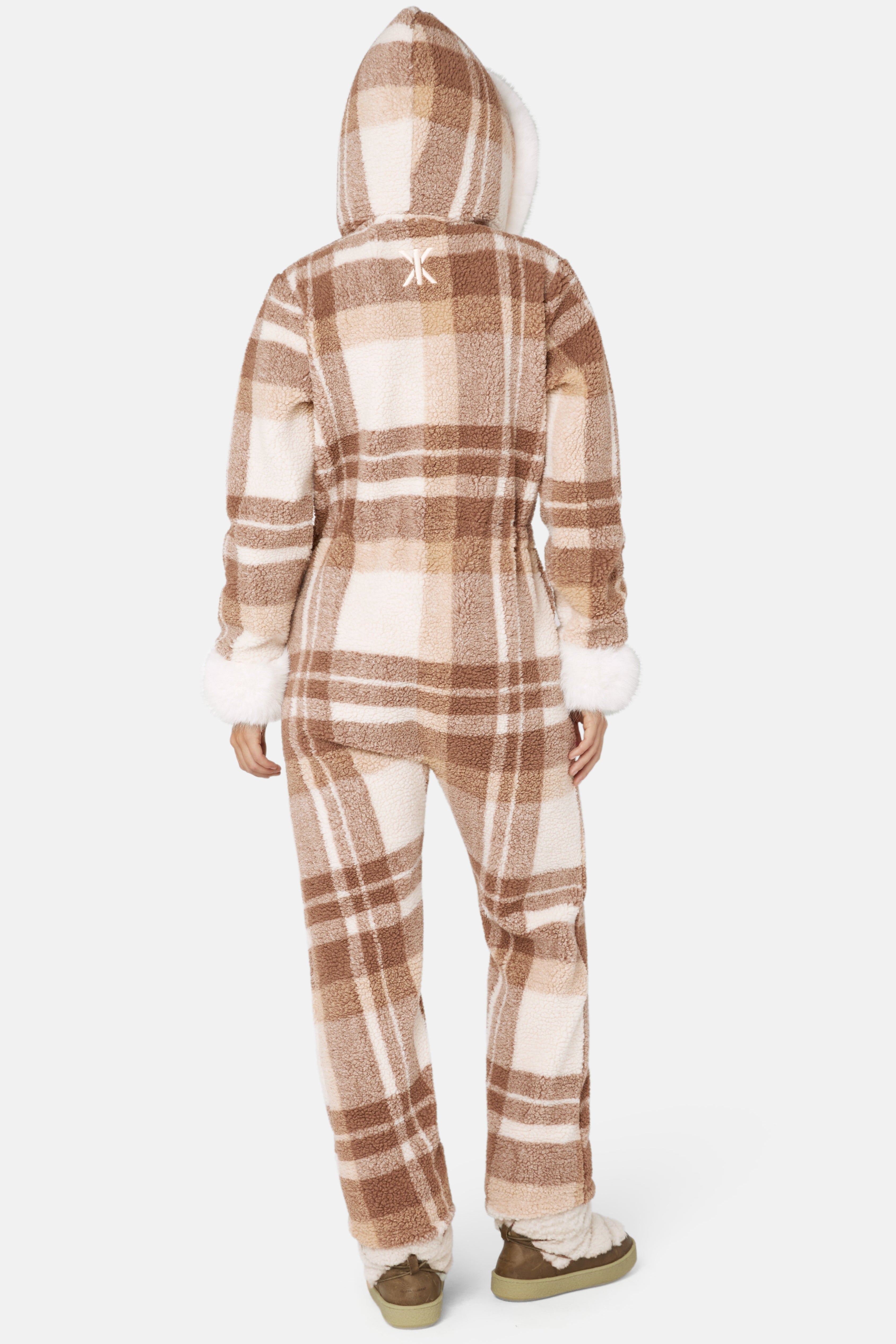 Check Female Jumpsuit Brown