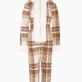 Check Female Jumpsuit Brown