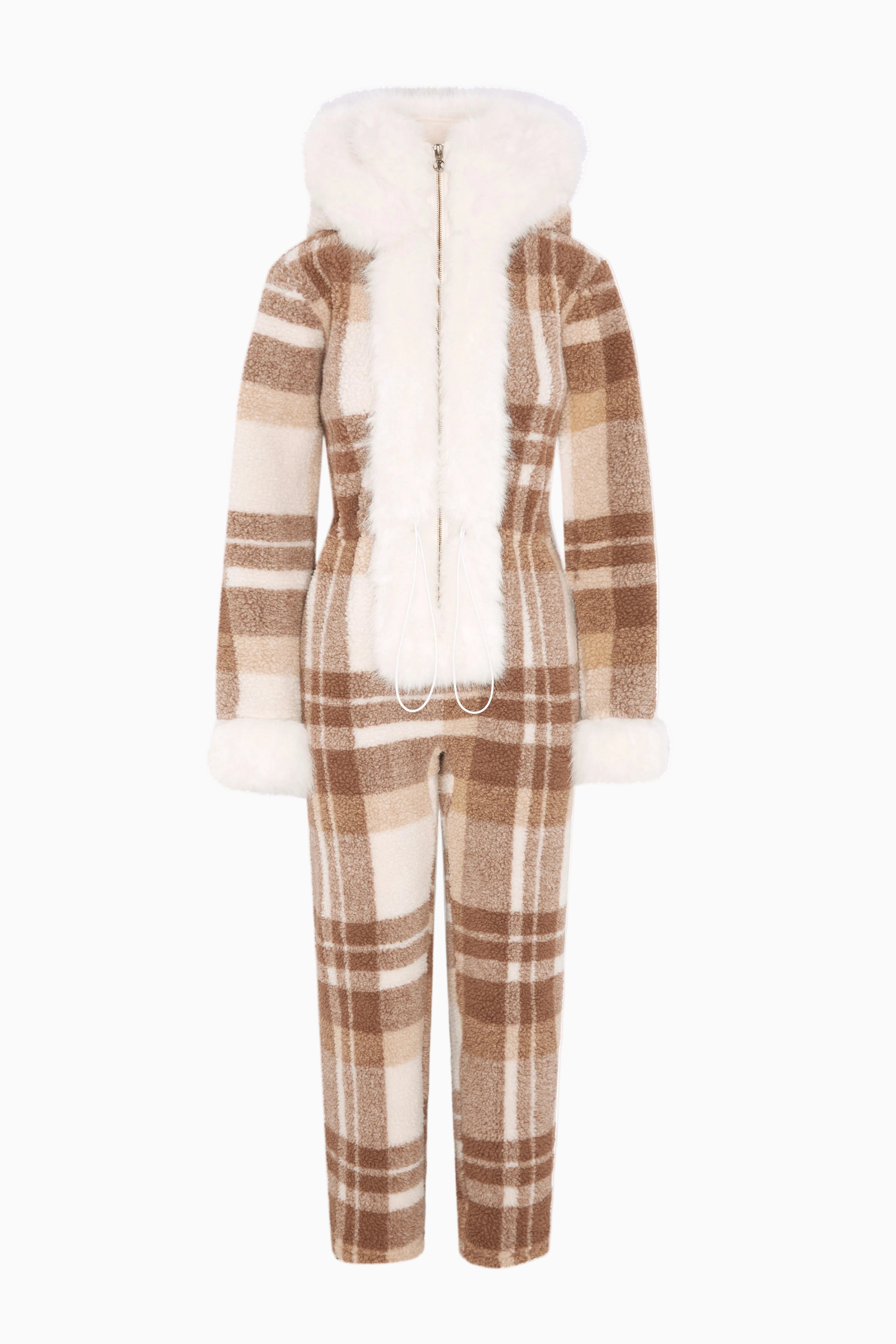 Check Female Jumpsuit Brown