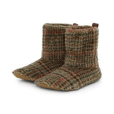 Puppy Slippers Brown Check