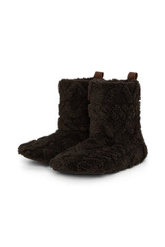 Puppy Cable Slippers Dark Brown