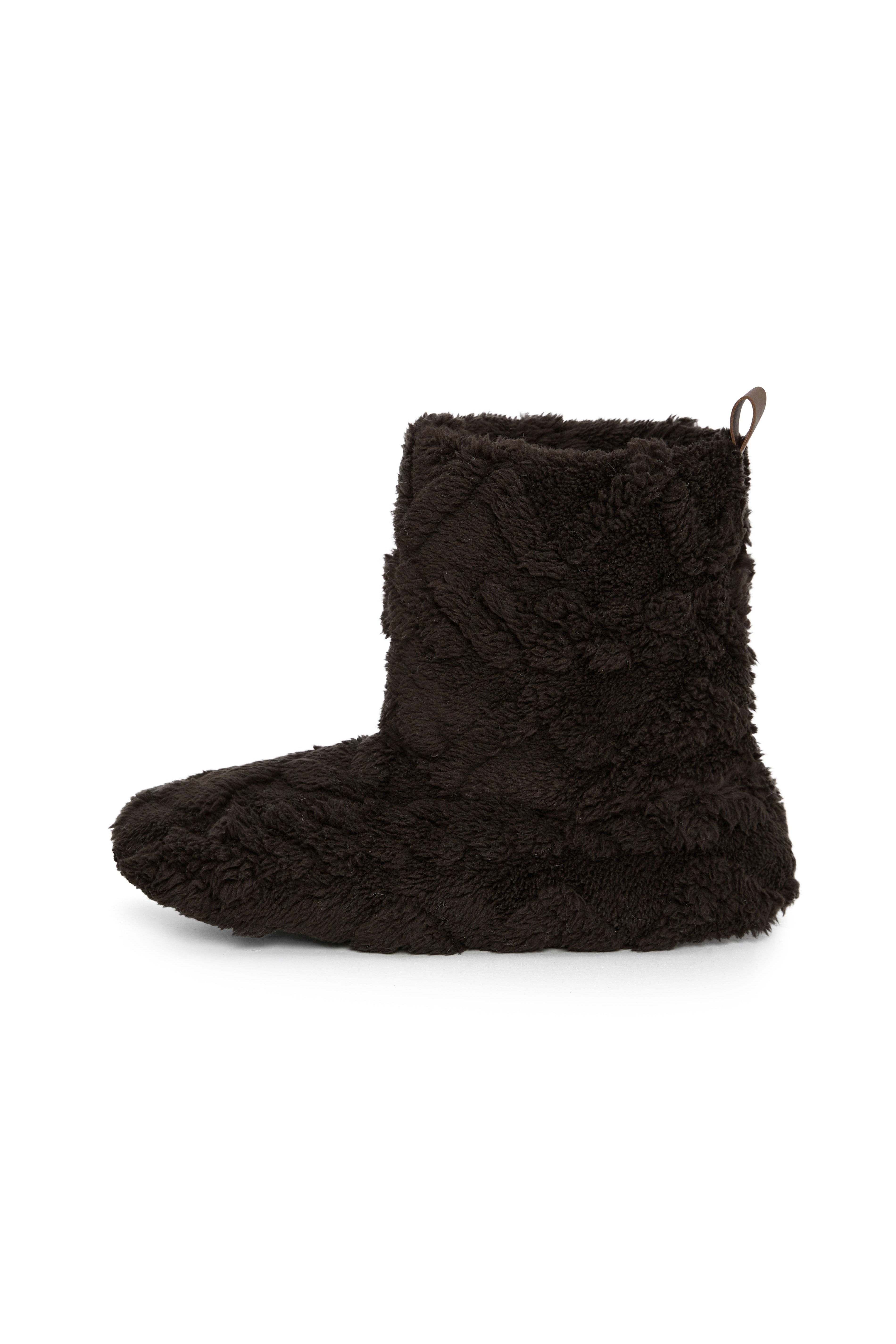 Puppy Cable Slippers Dark Brown