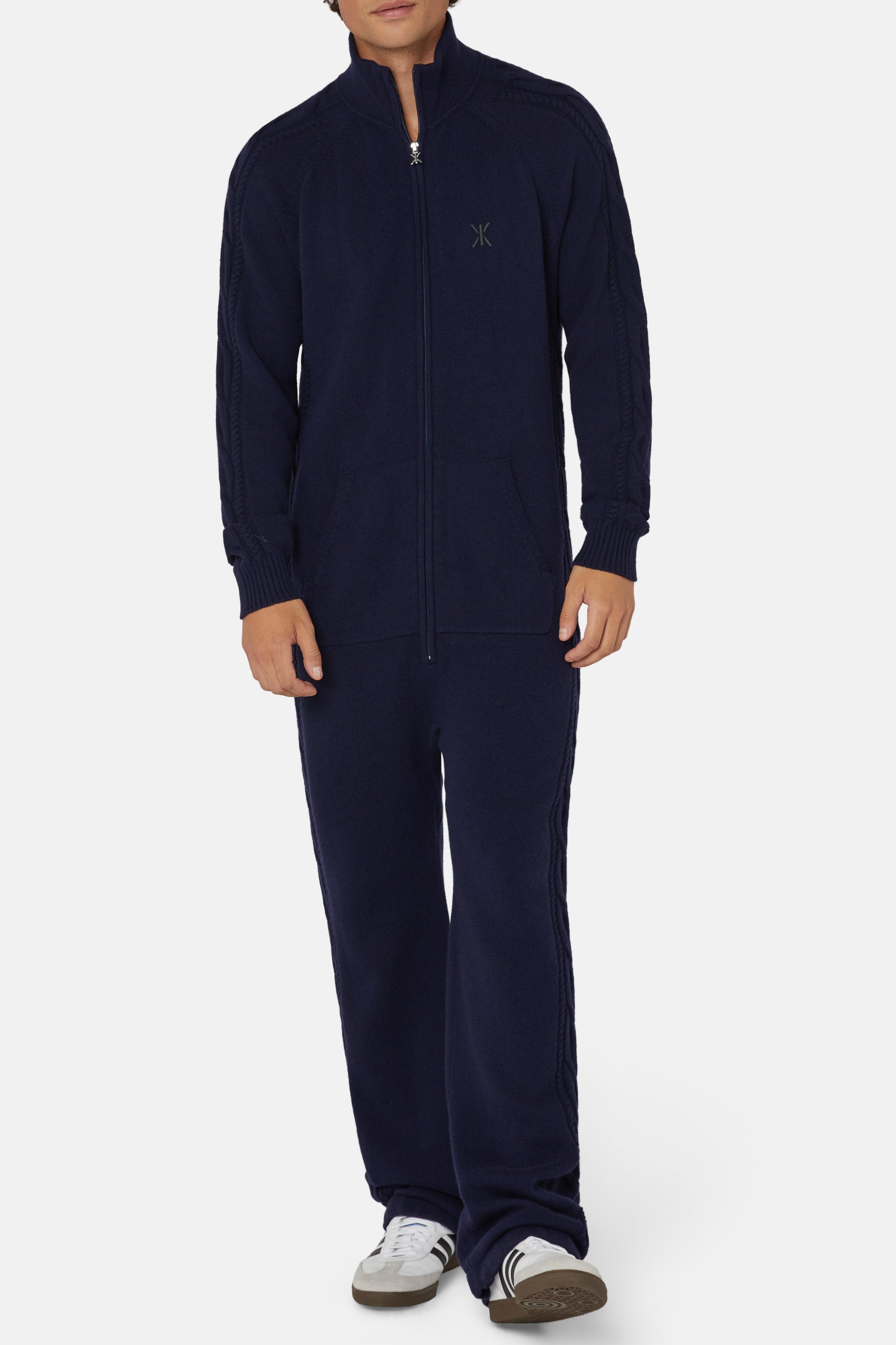 Cable Lux Cashmere Jumpsuit Navy