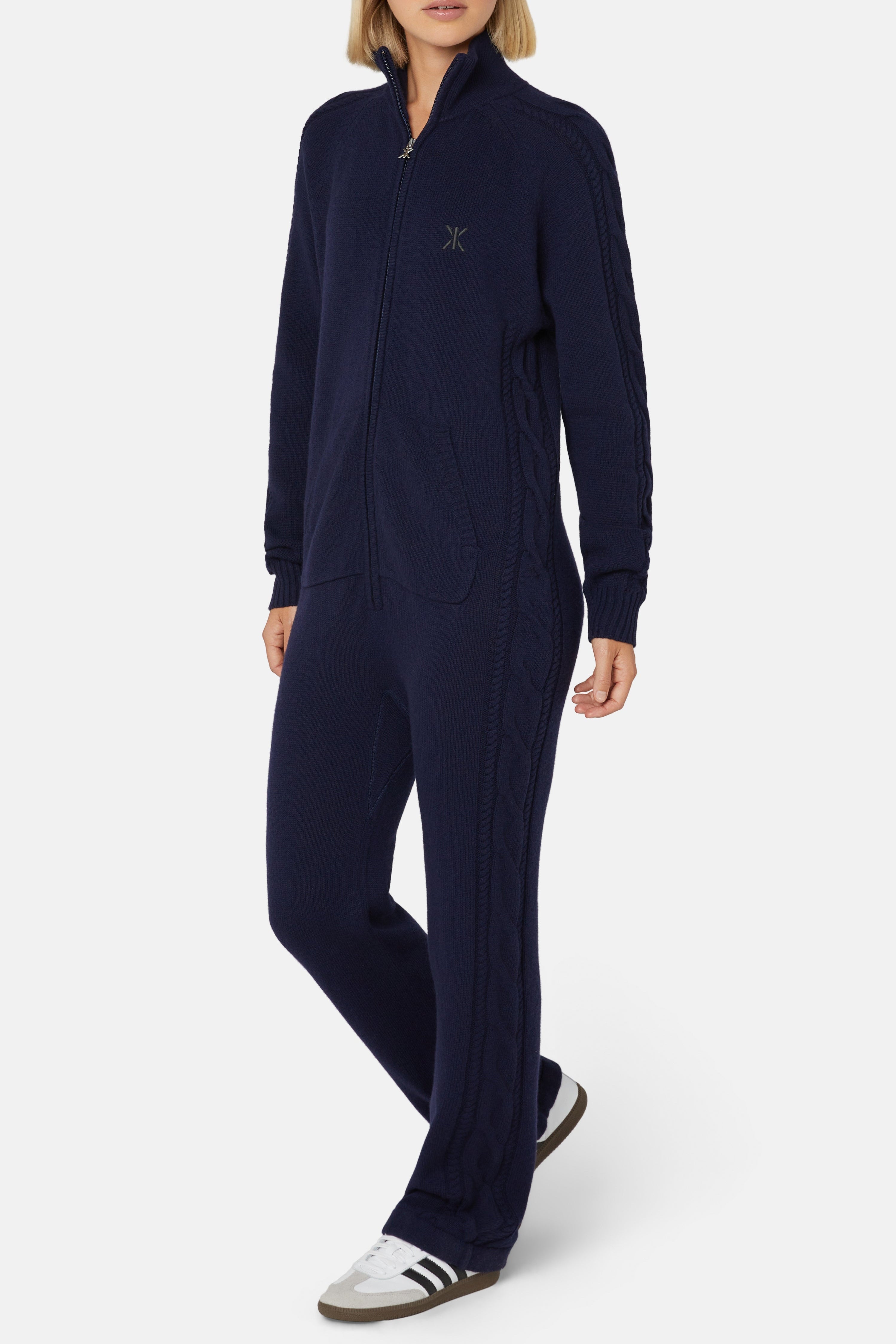 Cable Lux Cashmere Jumpsuit Navy