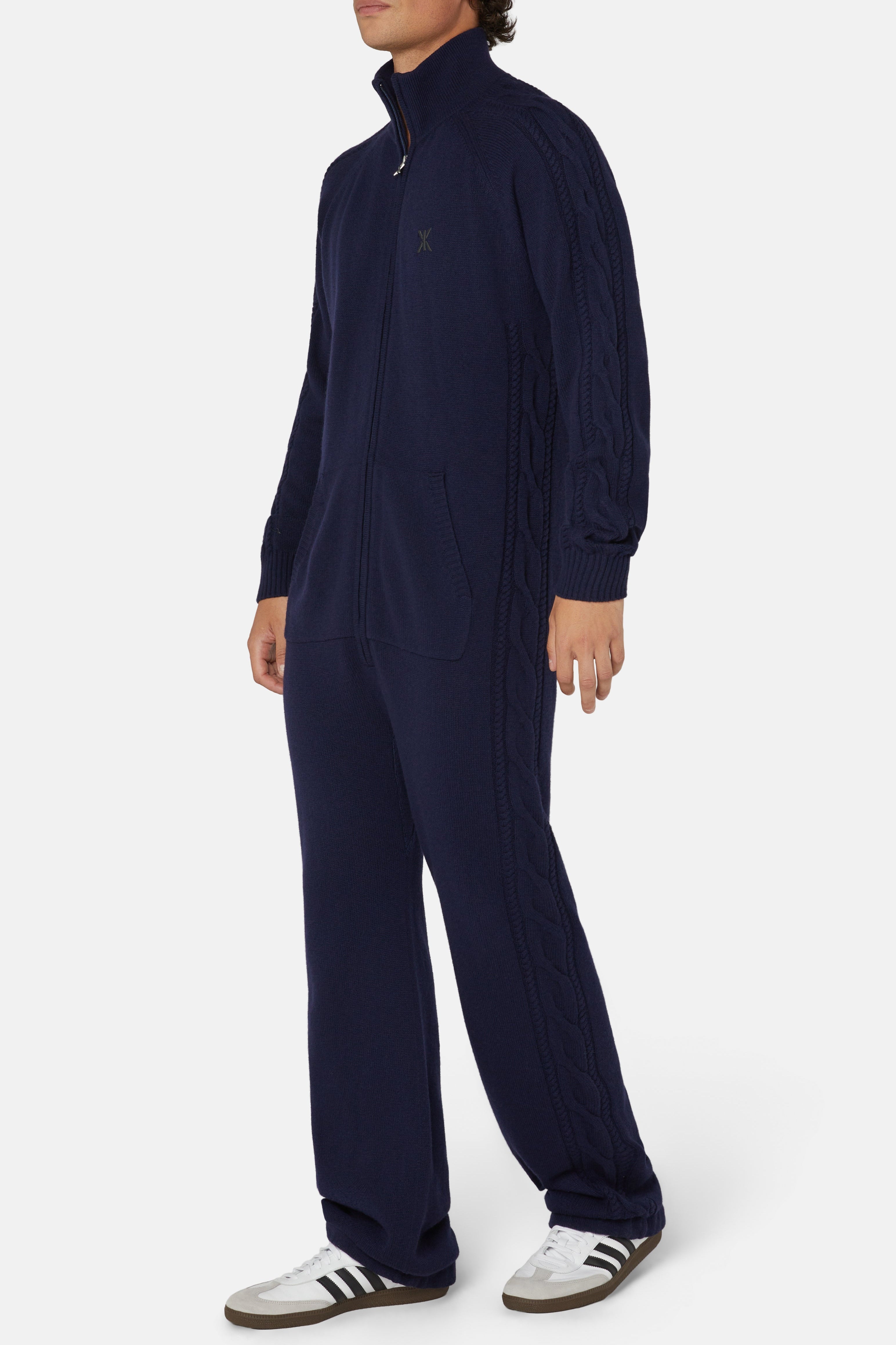 Cable Lux Cashmere Jumpsuit Navy
