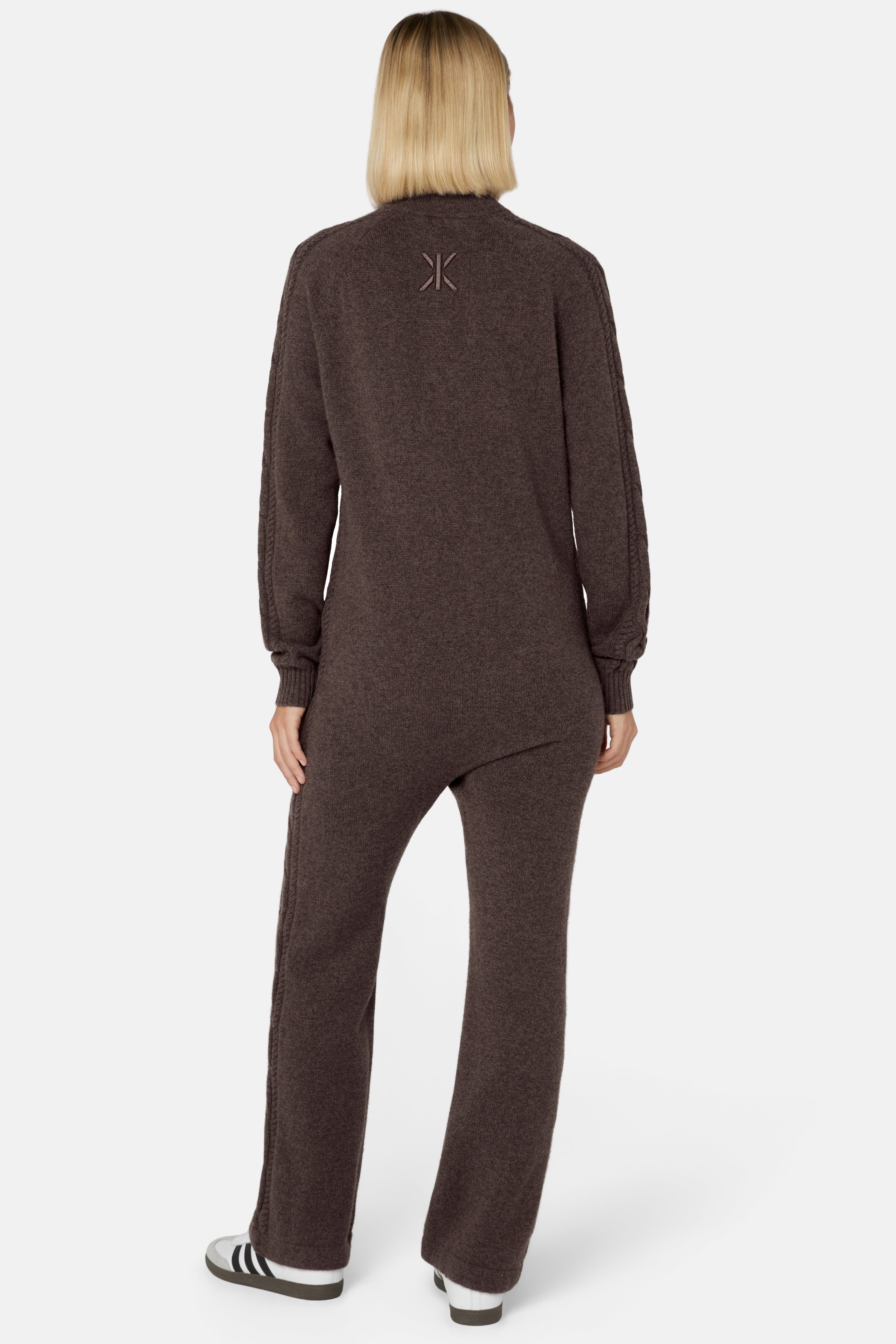 Cable Lux Cashmere Jumpsuit Brown Melange