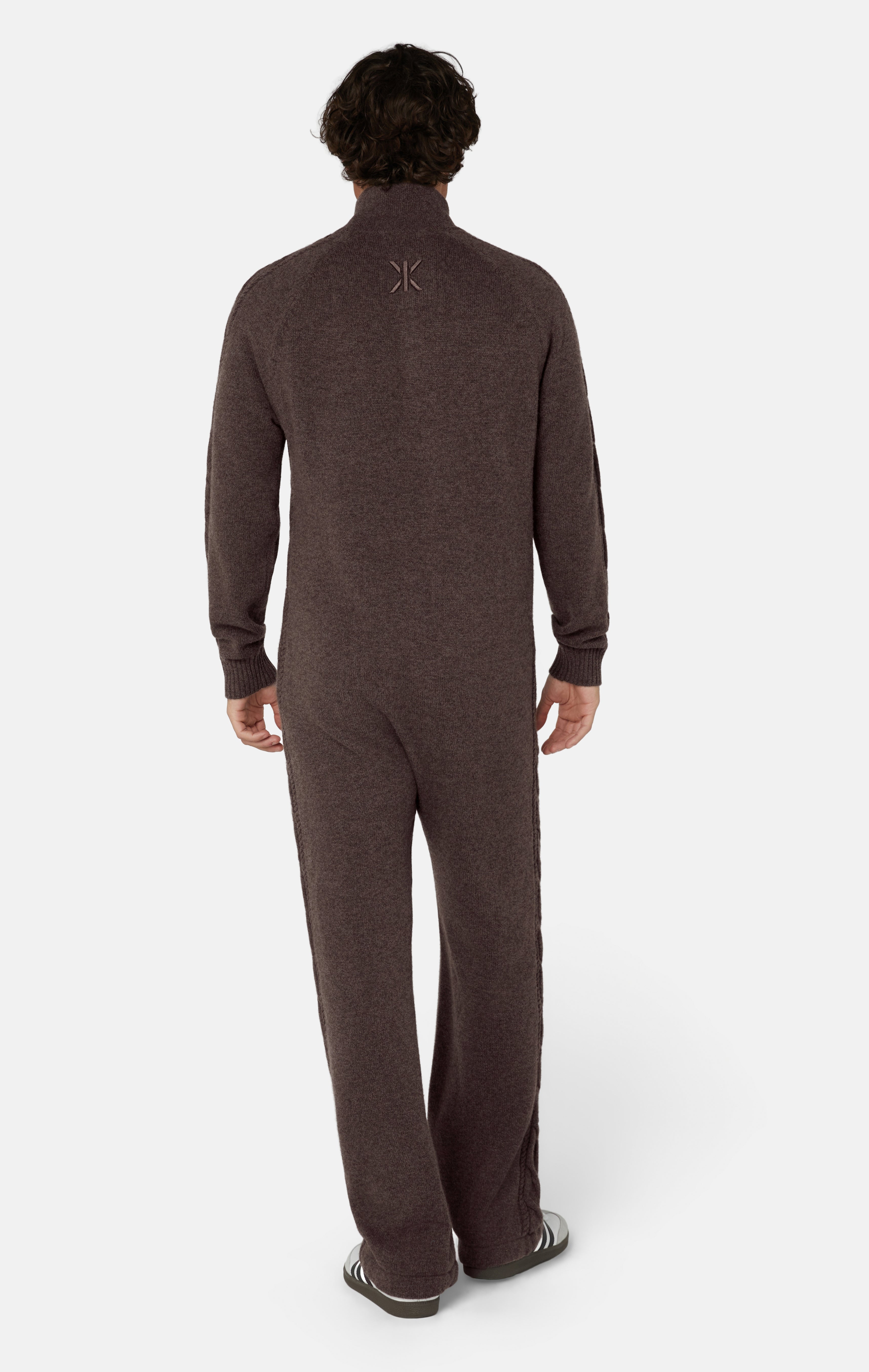 Cable Lux Cashmere Jumpsuit Brown Melange