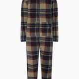 Earthy Fleece Jumpsuit Brown Check