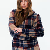Earthy Fleece Jumpsuit Brown Check