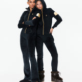 Alps Soft Velvet Flared Jumpsuit Black