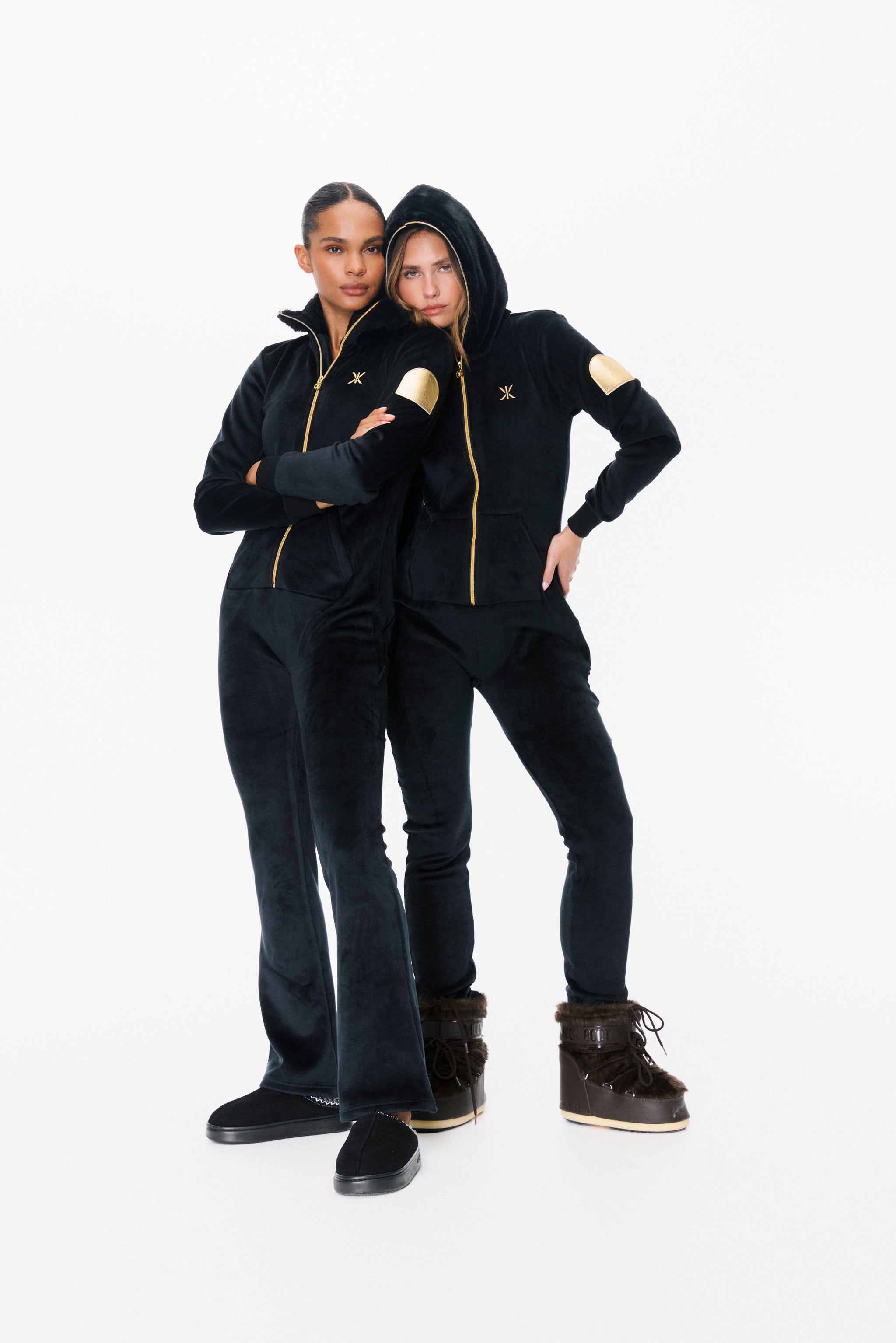 Alps Soft Velvet Flared Jumpsuit Black