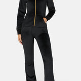 Alps Soft Velvet Flared Jumpsuit Black