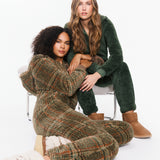 Puppy Jumpsuit Brown Check