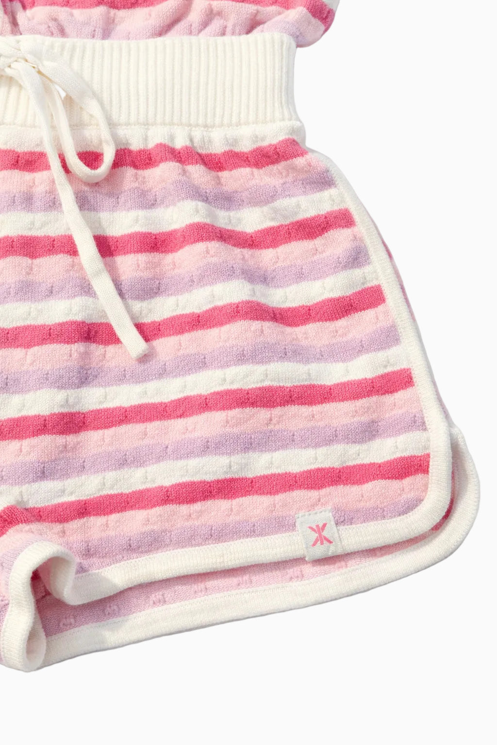 Riviera Piquet Short Knitted Jumpsuit Pink