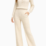 Summer Cable Flared Jumpsuit Cream