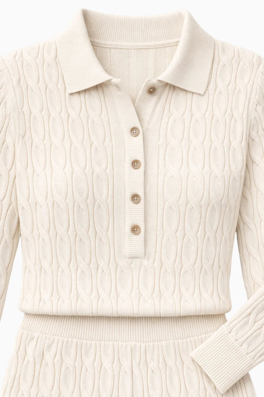 Summer Cable Flared Jumpsuit Cream