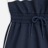 90s Rugby Female Jumpsuit elastic waist, drawstring and piping detail