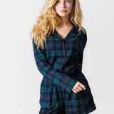 The Checked Short Pyjamas Jumpsuit | Green