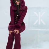 Chalet Fitted Jumpsuit | Wine