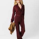Cozy Wrap Jumpsuit | Dark Red
