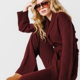 Cozy Wrap Jumpsuit | Dark Red