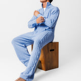 Cable Lux Cashmere Jumpsuit | Light Blue