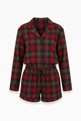 The Checked Short Pyjamas Jumpsuit | Red