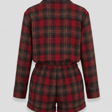 The Checked Short Pyjamas Jumpsuit | Red